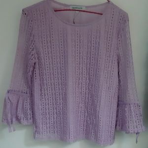 Violet Knit Blouse w/ Lining